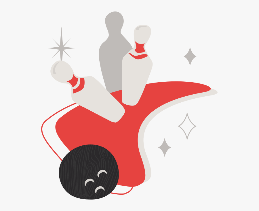 Retro Bowling Fun At Clique Lanes - Retro Bowling Clipart, Transparent Clipart