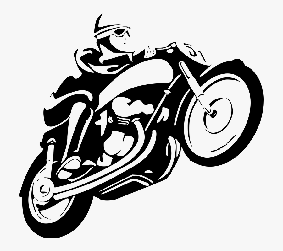 Monochrome Photography,symbol,motor Vehicle - Motorbike Line Art Png, Transparent Clipart