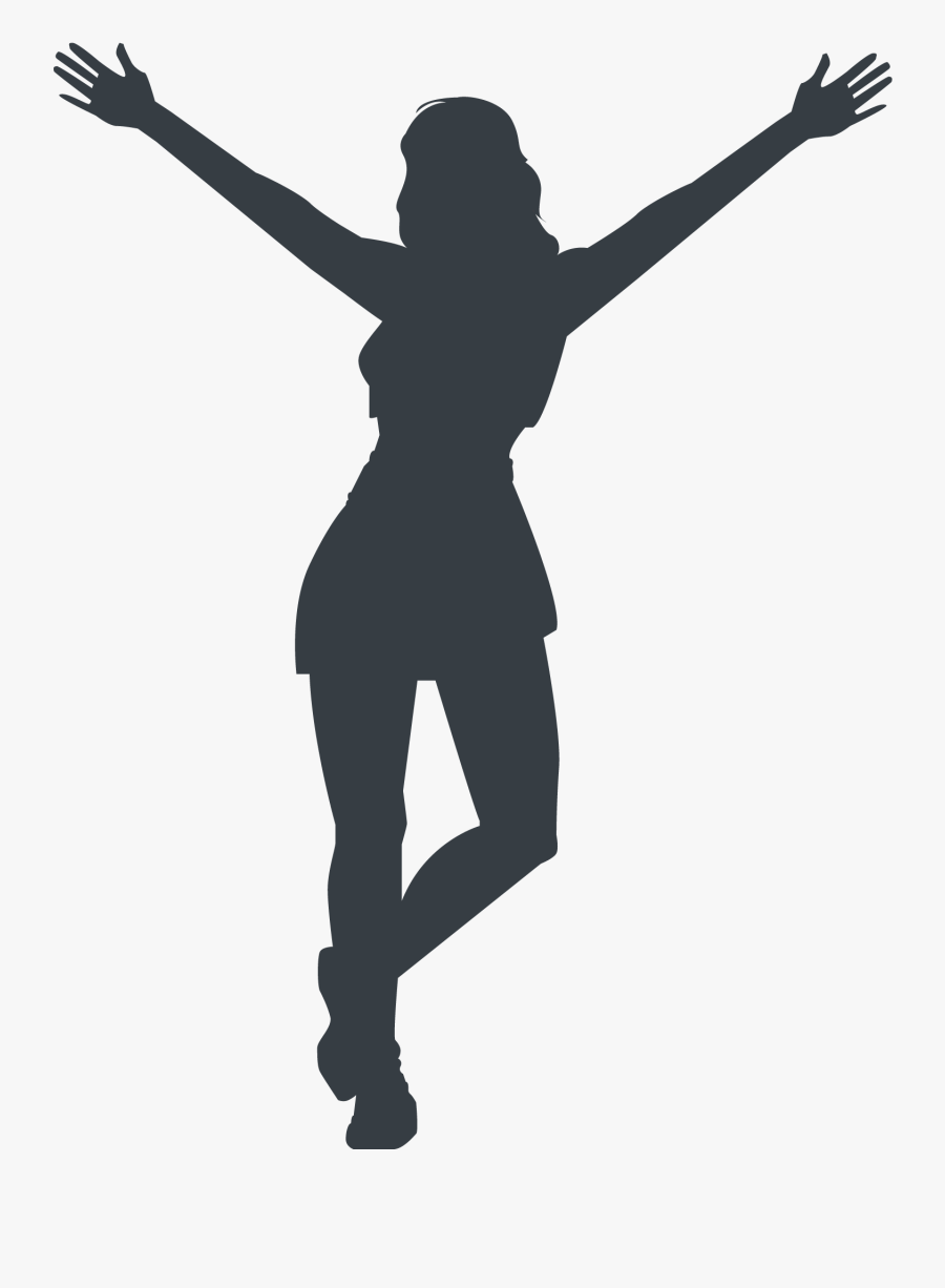 Transparent Background Cheerleader Clipart , Png Download - Cheerleader Girl Silhouette, Transparent Clipart