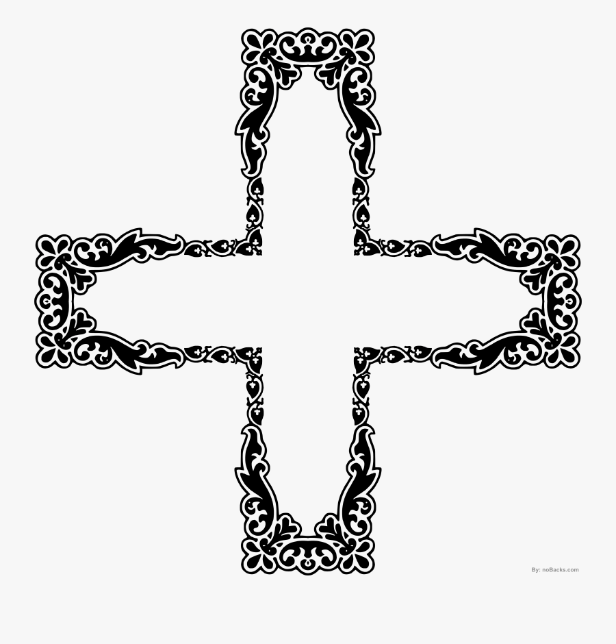 Crucifix Clipart Designer - Corner Design, Transparent Clipart