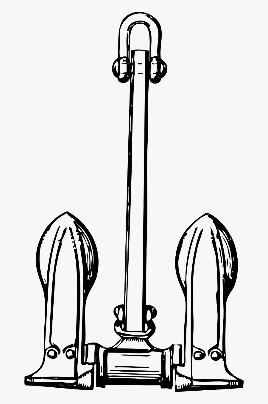 Stockless Anchor - Navy Stockless Anchor Drawing, Transparent Clipart