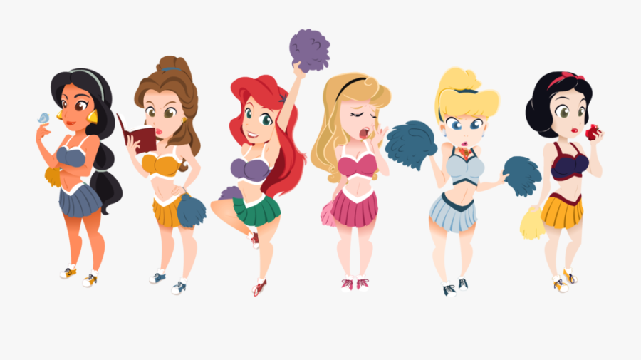 Download Free Printable Clipart And Coloring Pages - Cheerleader Disney Princesses, Transparent Clipart