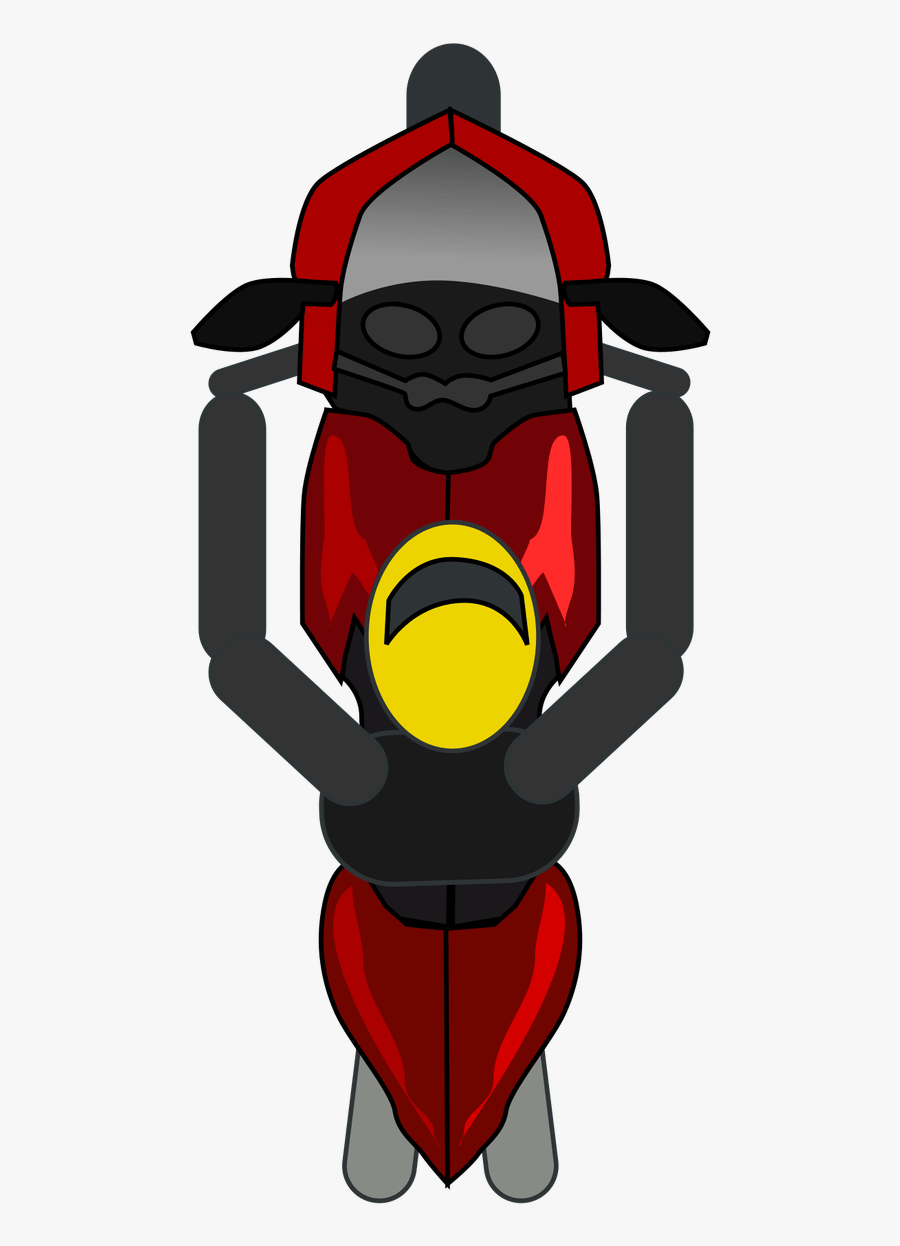 Biker Vector Top View - Motorcycle Top View Clipart, Transparent Clipart
