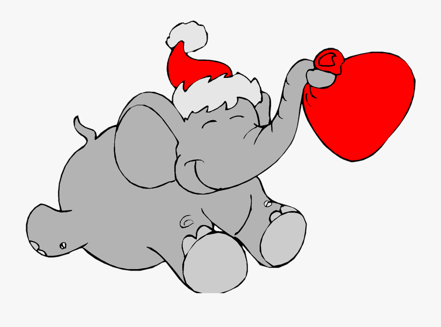 Christmas, Holiday, Clip Art, Elephant, Heart, Love - Holiday Elephant, Transparent Clipart