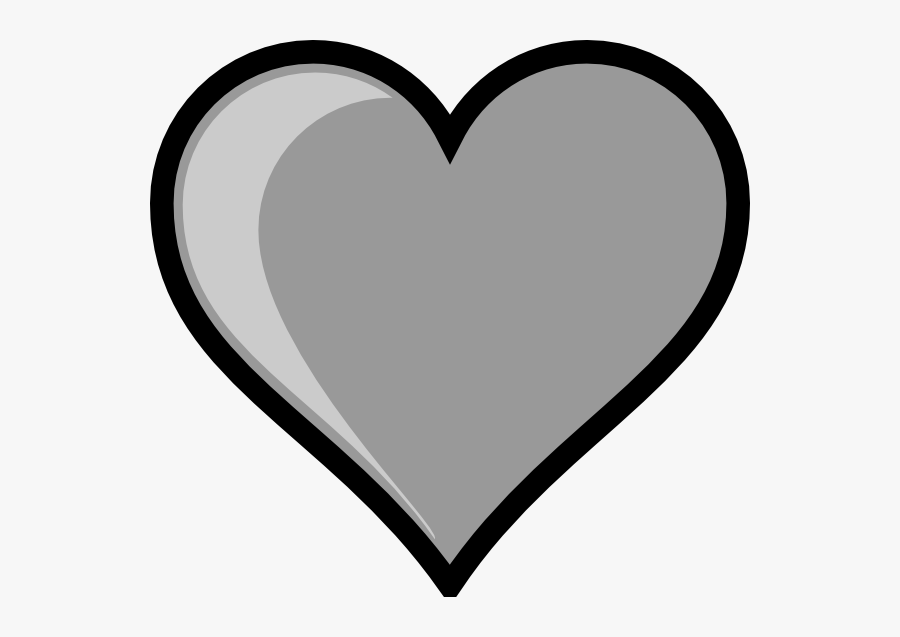 Transparent Bing Clipart - Black And Grey Heart, Transparent Clipart