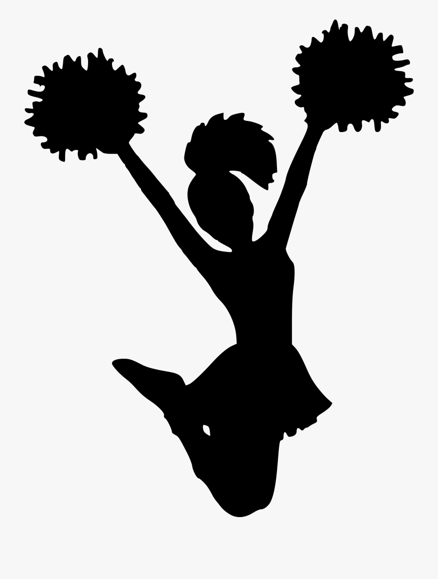 Clip Art Free Cheerleading Clipart - Cheerleader Silhouette, Transparent Clipart
