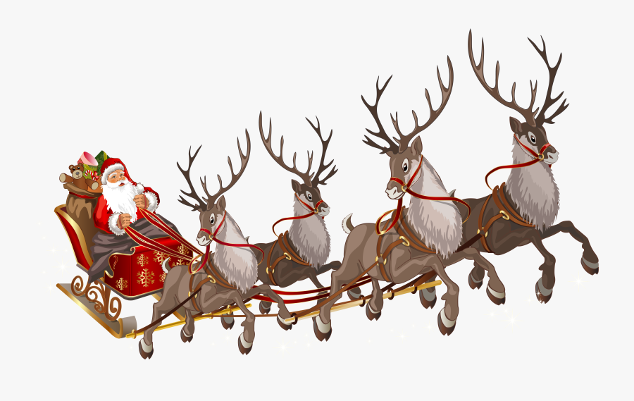 Png Download Sleigh And Reindeer Clipart - Transparent Background Santa Sleigh Png, Transparent Clipart