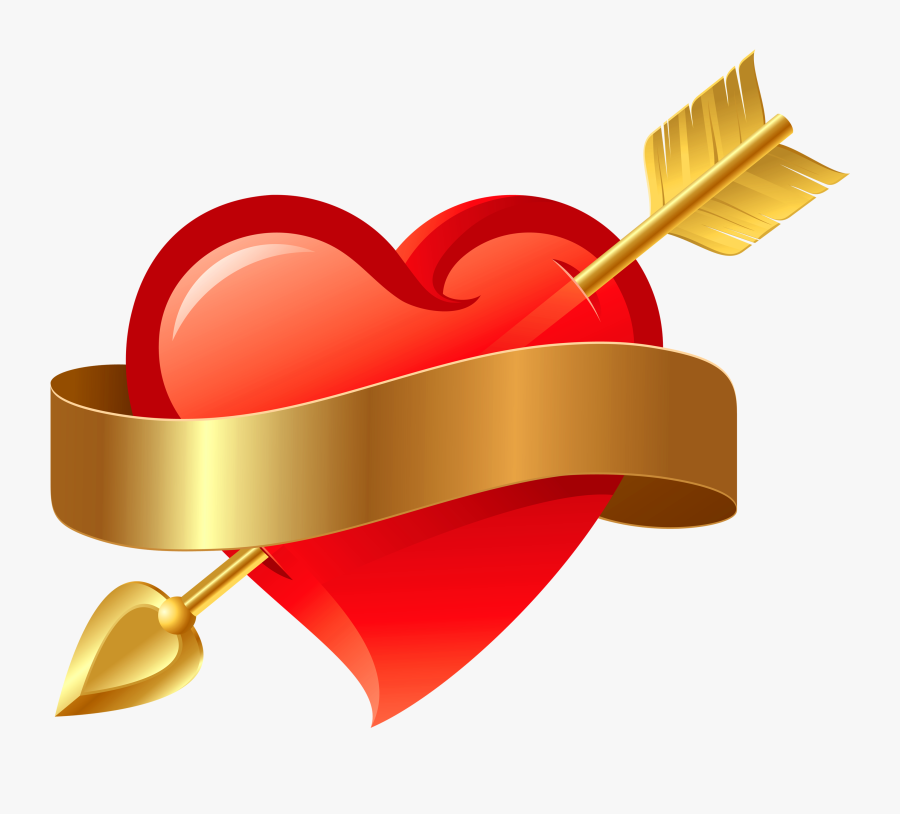 Key Clipart Love - Red Heart With Arrow, Transparent Clipart