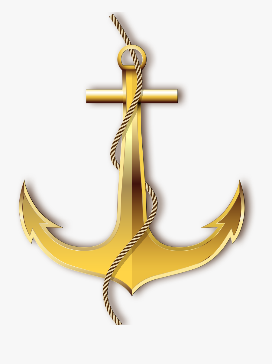 Picture Black And White Library Art Anchors Transprent - Transparent Gold Anchor Png, Transparent Clipart