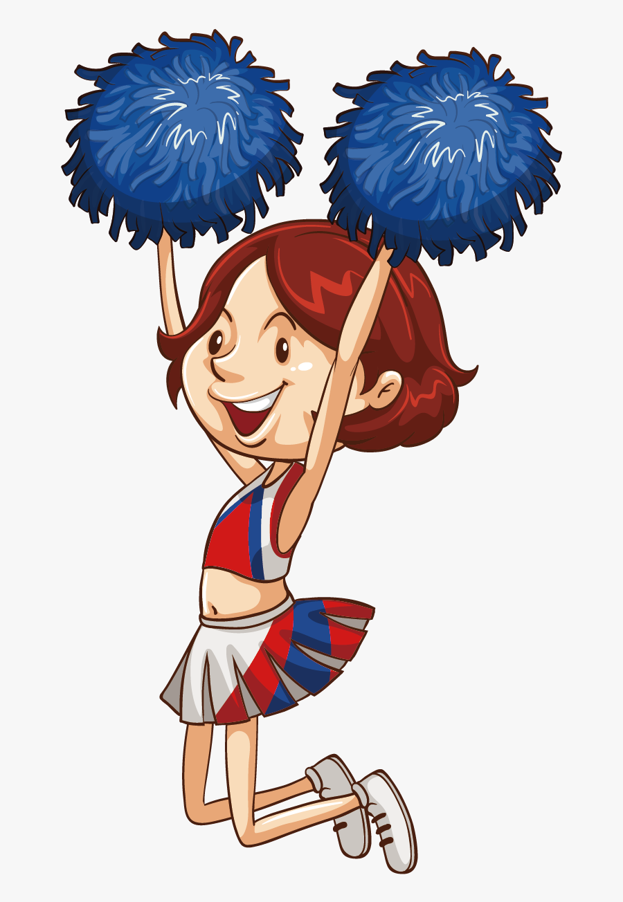 Cheerleader Clipart Split - Illustration, Transparent Clipart