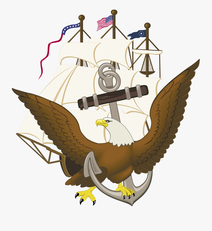 Navy Eagle And Anchor, Transparent Clipart