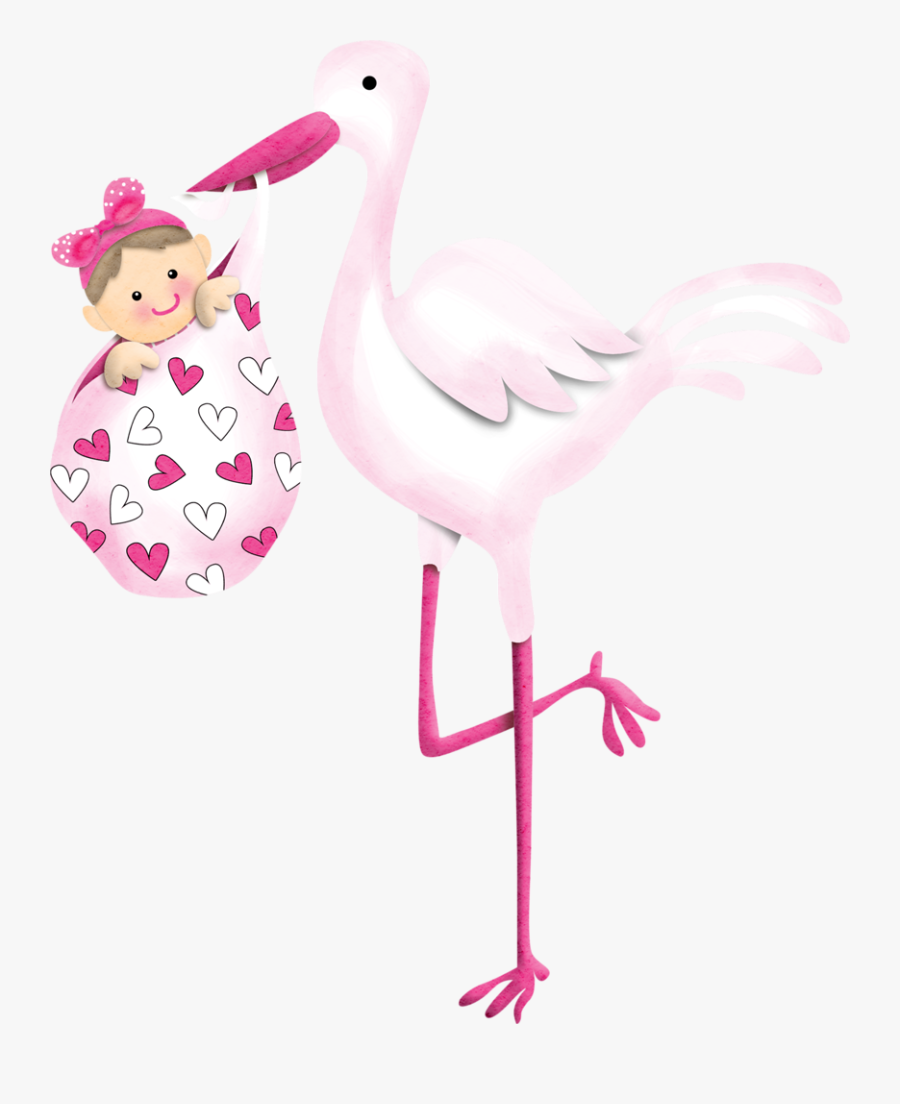 Stork Vector Flamingo Clipart Black And White Library - Baby Girl Stork Clip Art, Transparent Clipart