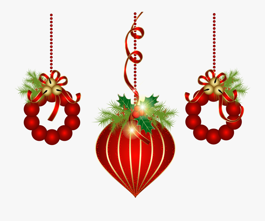 Transparent Red Christmas Ornaments Png Clipart - Christmas Ornaments Clipart Transparent Background, Transparent Clipart