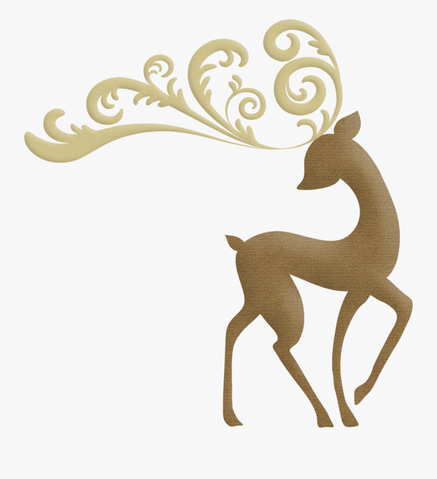 Christmas Elegant Reindeer Clip Art - Free Clip Art Elegant Christmas, Transparent Clipart