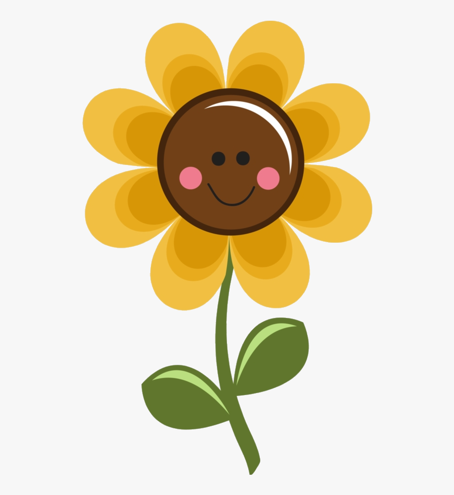 Flowers Happy Clipart Pointing Transparent - Cute Sunflower Clipart is a fr...