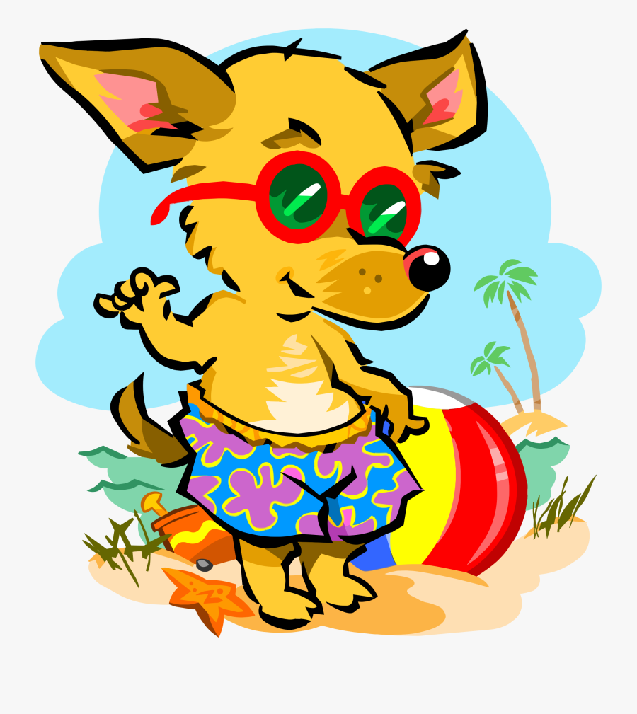 Beach Fox - Dog At Beach Clip Art, Transparent Clipart