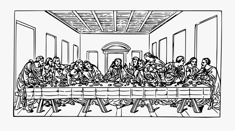 Line Art,area,text - Last Supper Line Art, Transparent Clipart