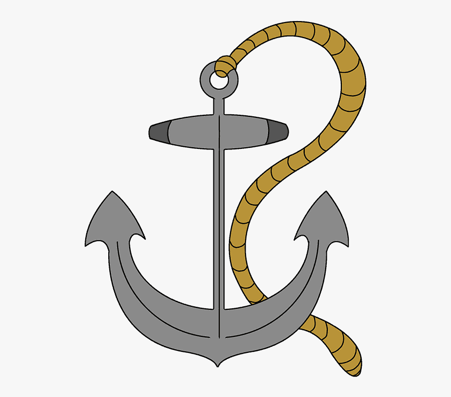 Transparent Navy Anchor Clipart - Нарисовать Якорь Пошаговая Инструкция, Transparent Clipart