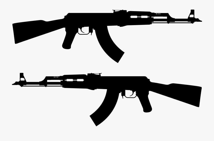 Gun Hunting Rifle Clipart Free Images - Ak 47 Silhouette, Transparent Clipart