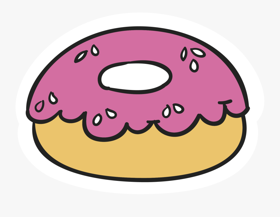 Doughnut Cartoon Clip Art - Pink Cartoon Donut Transparent, Transparent Clipart