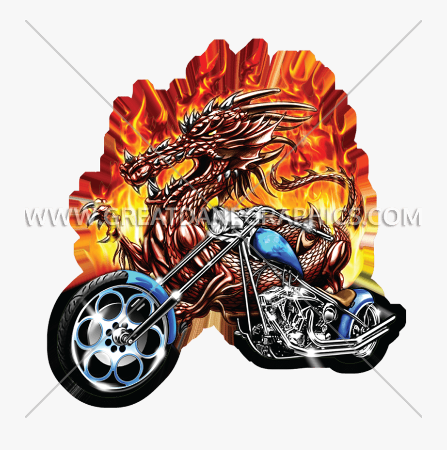 Transparent Motorcycle Chopper Clipart - Dragon On A Motorcycle, Transparent Clipart