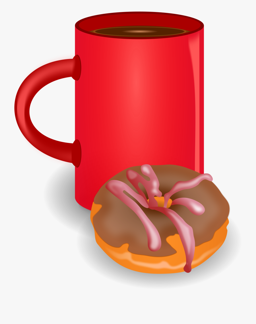 Coffee & Donuts Clipart - Doughnut And Coffee Cartoon, Transparent Clipart