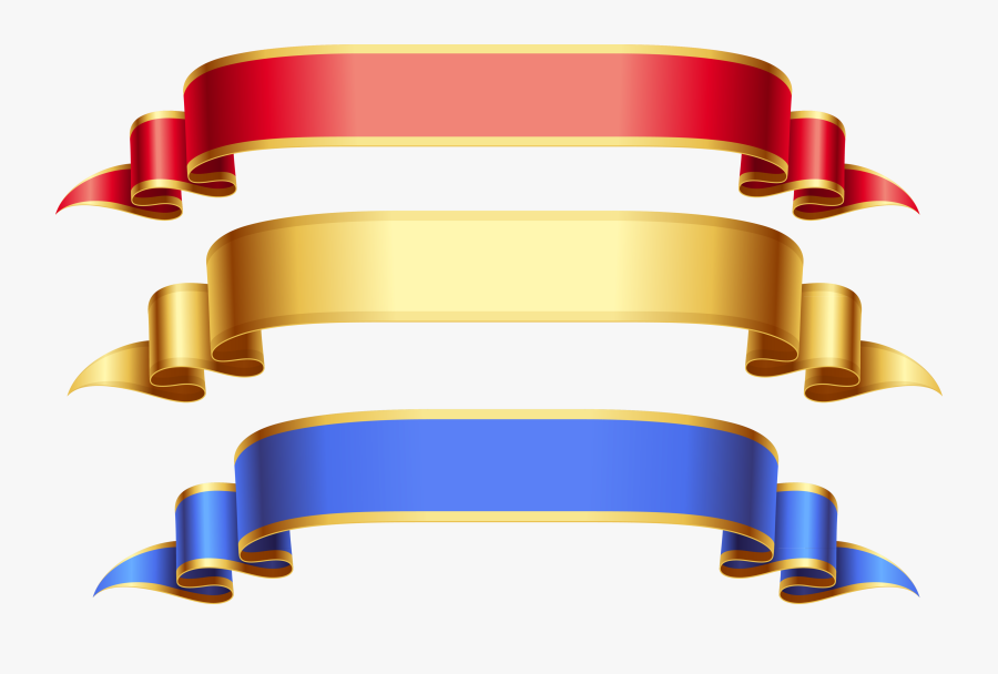 Gold Ribbon Cliparts - Gold And Blue Ribbon, Transparent Clipart