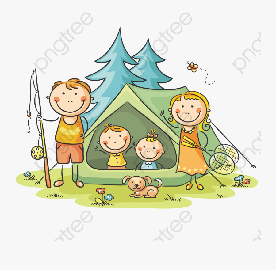 Picnic Family - Family Camping Illustration, Transparent Clipart
