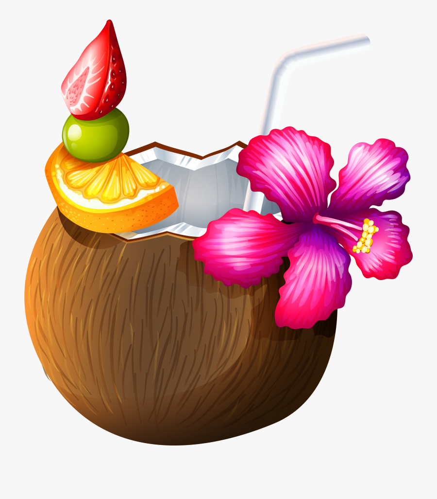 Coconut Drink Clipart, Transparent Clipart