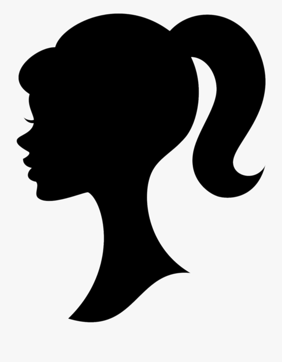 Of Girl With Ponytail - Barbie Logo Head, Transparent Clipart