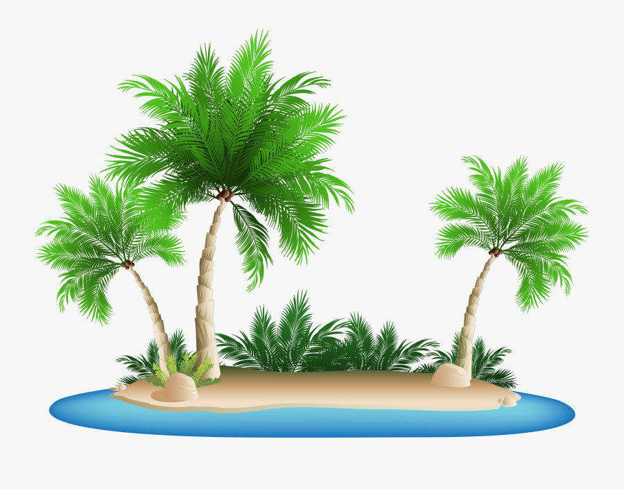 Palm Tree Beach Clipart - Clip Art Beach Transparent Background, Transparent Clipart