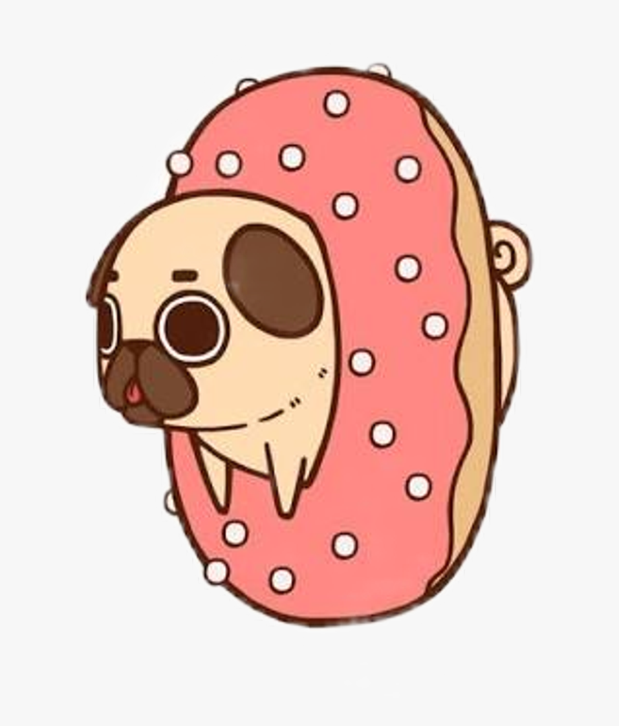 Donuts Coffee And Doughnuts Ice Cream Hot Chocolate - Chibi Pug Kawaii, Transparent Clipart