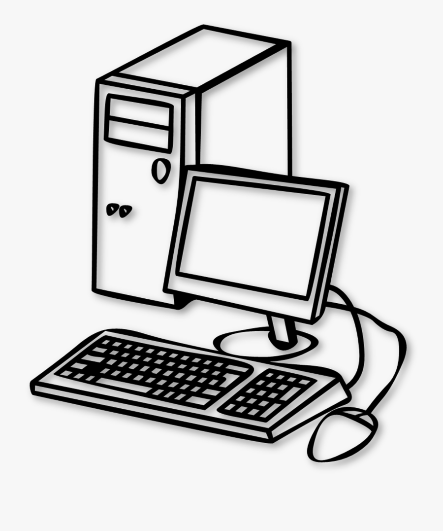 Computer Desktop Black And White, Transparent Clipart
