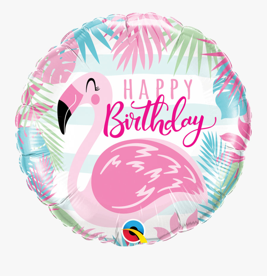 Transparent Pink Flamingos Clipart - Happy Birthday Flamingo Balloon, Transparent Clipart