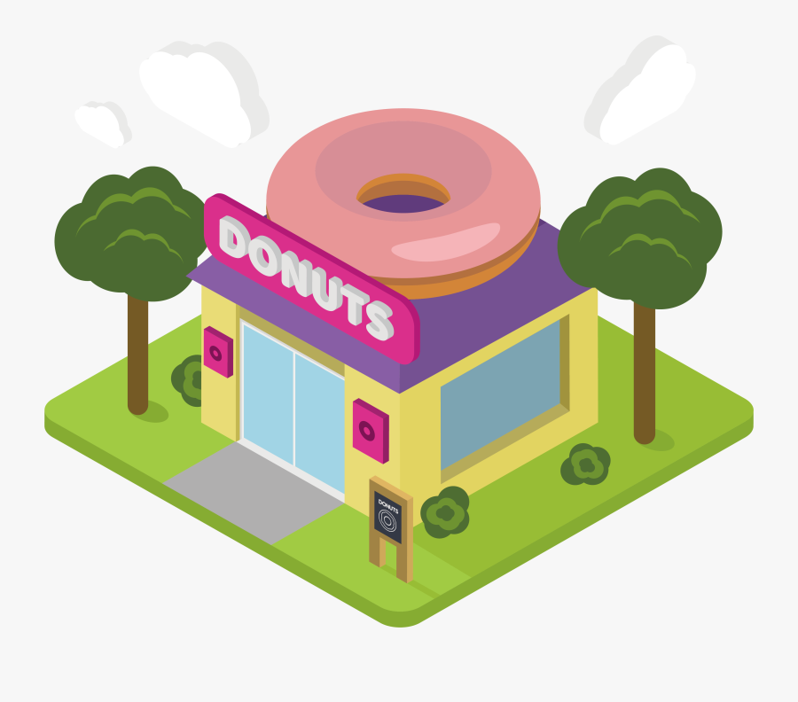Shop Clipart Donut Shop - Cartoon Donut Shop Png, Transparent Clipart