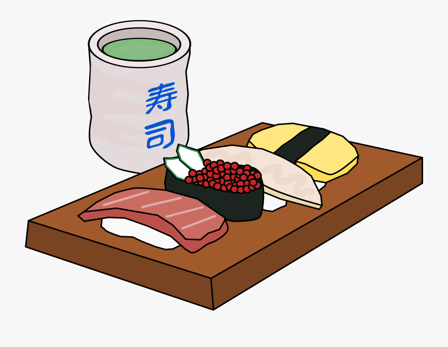 Food Clipart Lunch - Plate Of Sushi Clip Art, Transparent Clipart