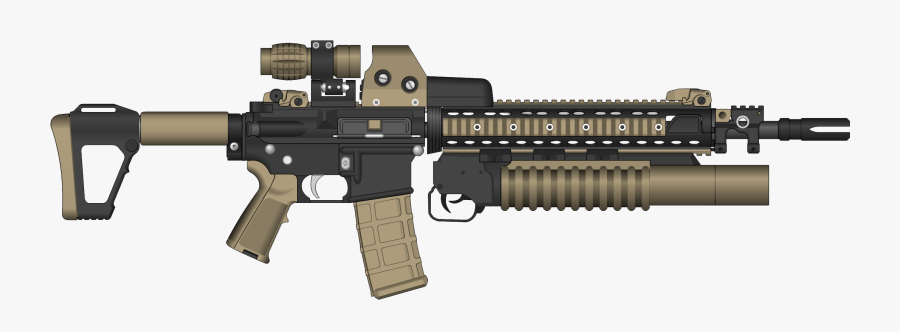 Assault Rifle Clipart Png Image - G36c With Grenade Launcher, Transparent Clipart