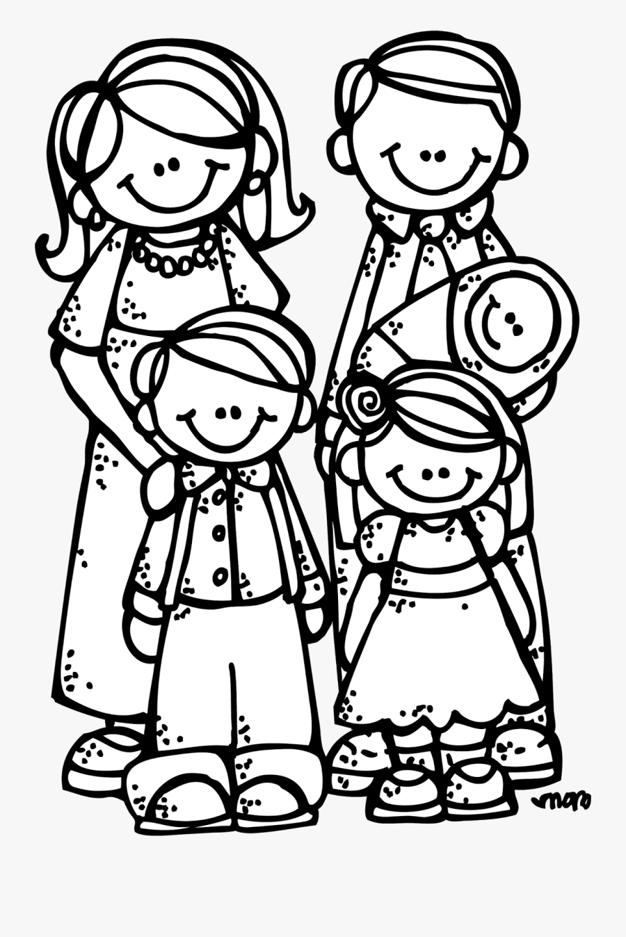 Image Of Family Clipart Black And White - Black And White Family Clip Art, Transparent Clipart