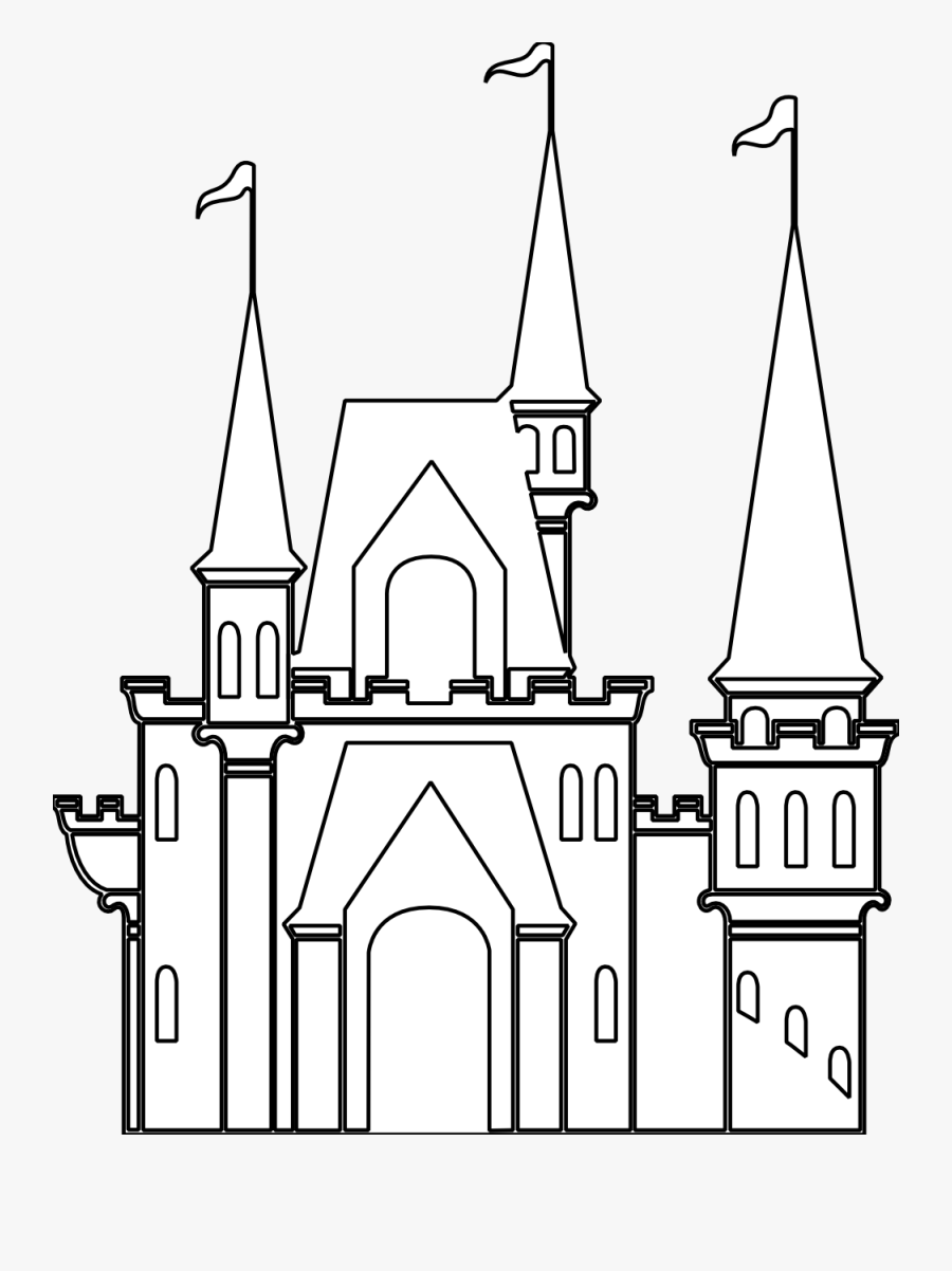 Free Clip Art Of Disney Castle Clipart - Castle Black And White Clipart, Transparent Clipart