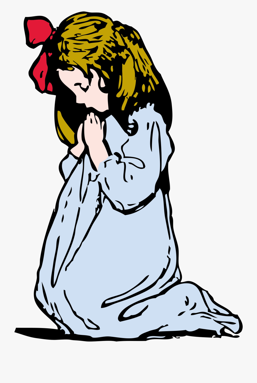 Free Christian Clip Art For Children - Praying Girl Clipart, Transparent Clipart