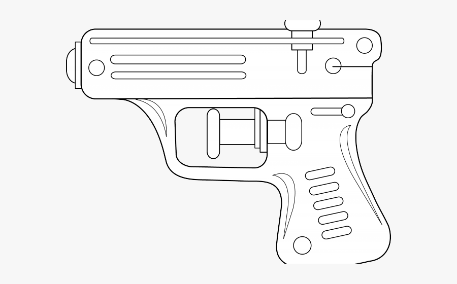 Transparent Gun Clipart Black And White - Handgun, Transparent Clipart