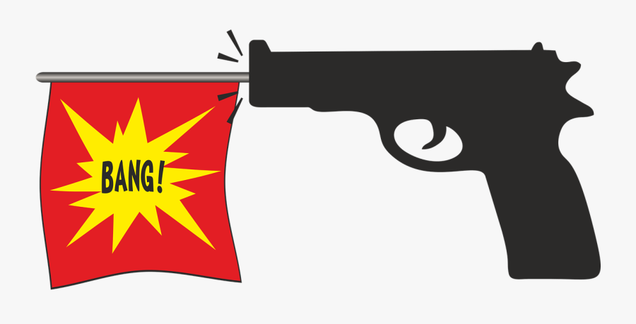 Clipart Gun American Flag - Fake Gun Bang Flag Png, Transparent Clipart