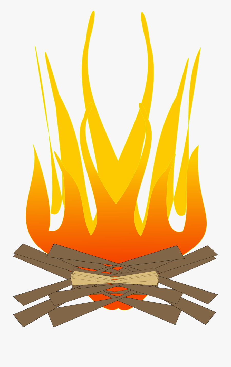 Free Campfire Clipart - Cartoon Log Fire Png, Transparent Clipart