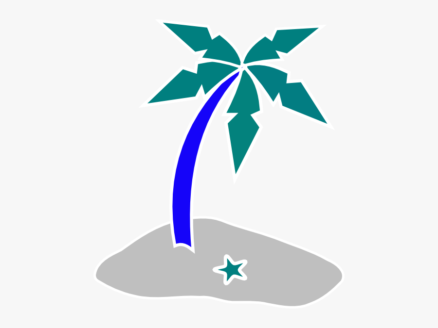 Blue Grey Beach Svg Clip Arts - Beach Tree Vector Png, Transparent Clipart