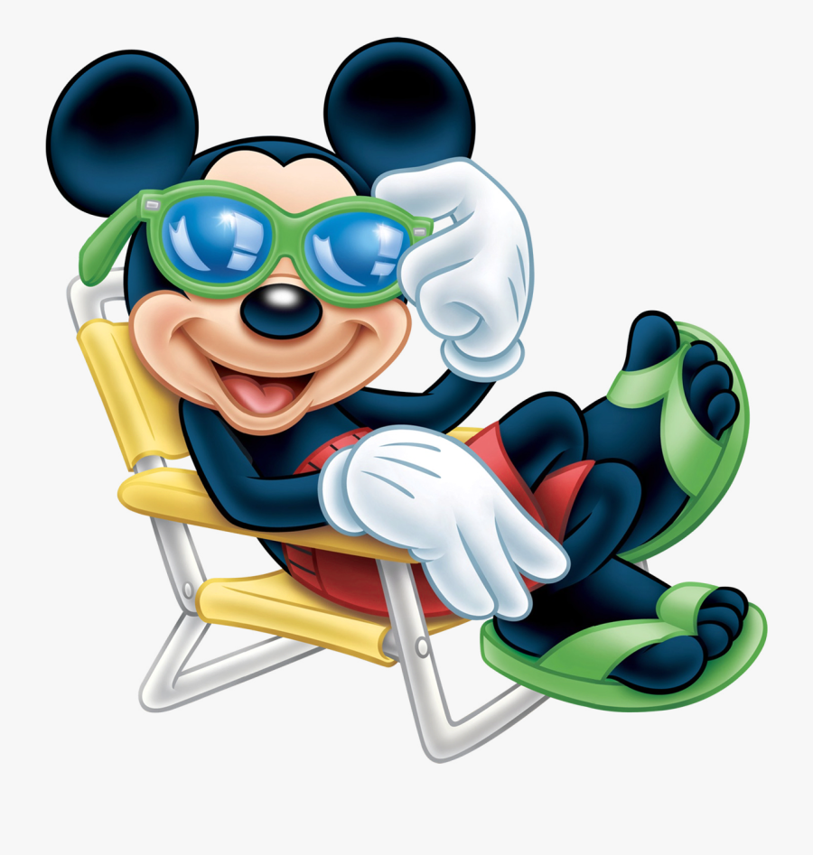Mickey Mouse With Sunglasses Transparent Png Clip Art - Mickey Mouse Playa Png, Transparent Clipart