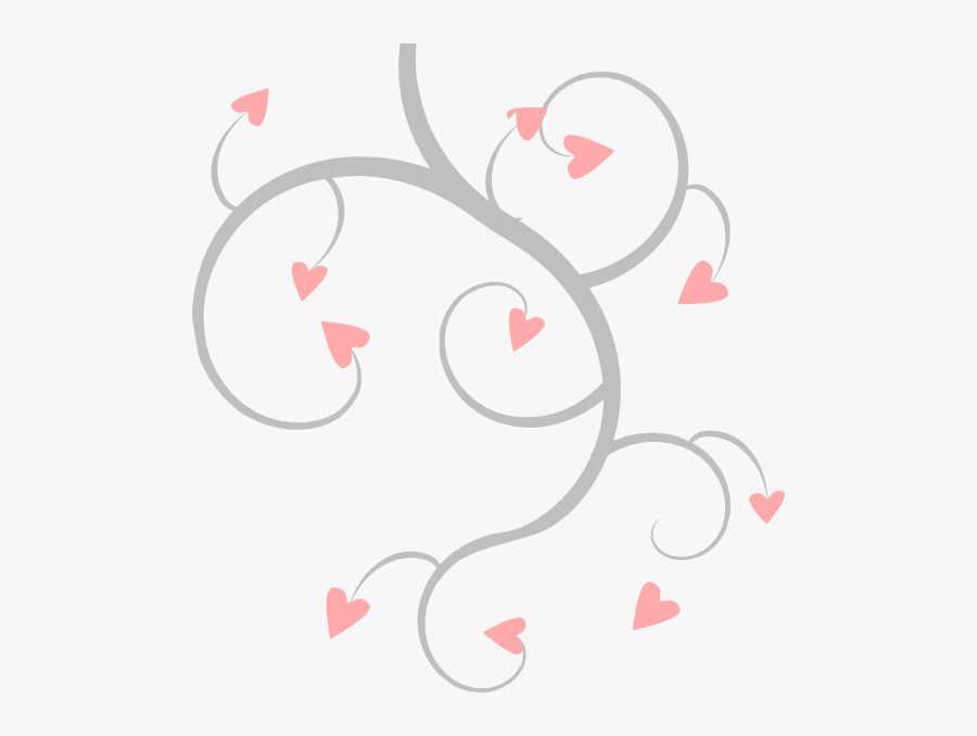 Free Heart Scrolls, Download Free Clip Art, Free Clip - Grey And Pink Border, Transparent Clipart