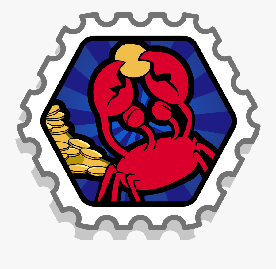 Clipart Crab Holding Money - Flip Mania Stamp, Transparent Clipart