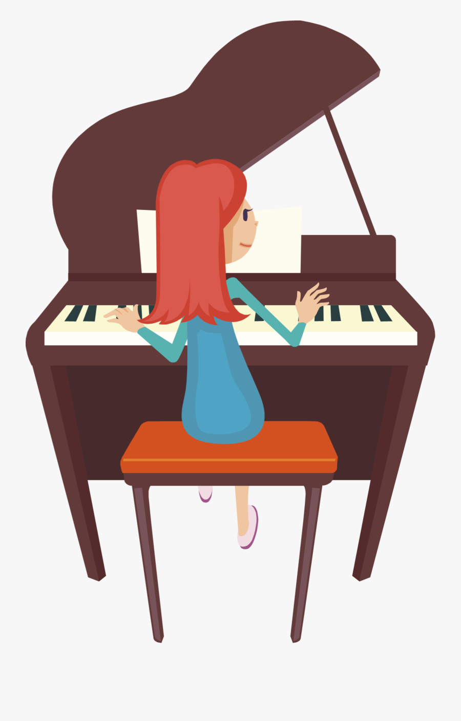 Cartoon Piano Clipart - Playing The Piano Clipart, Transparent Clipart