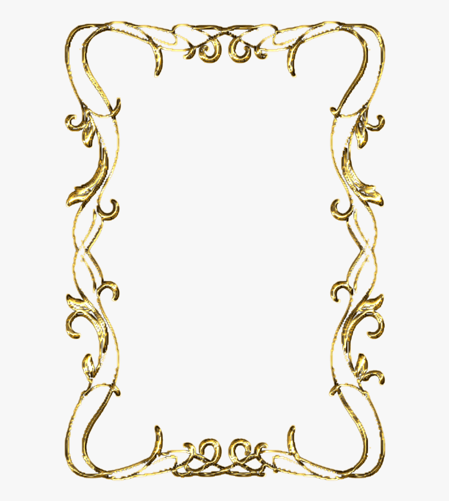 Transparent Scroll Work Png - Gold Scroll Border Clipart, Transparent Clipart