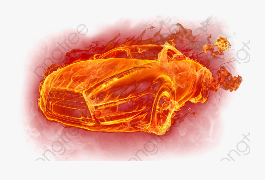 Flame Clipart Car - Car On Fire Png, Transparent Clipart